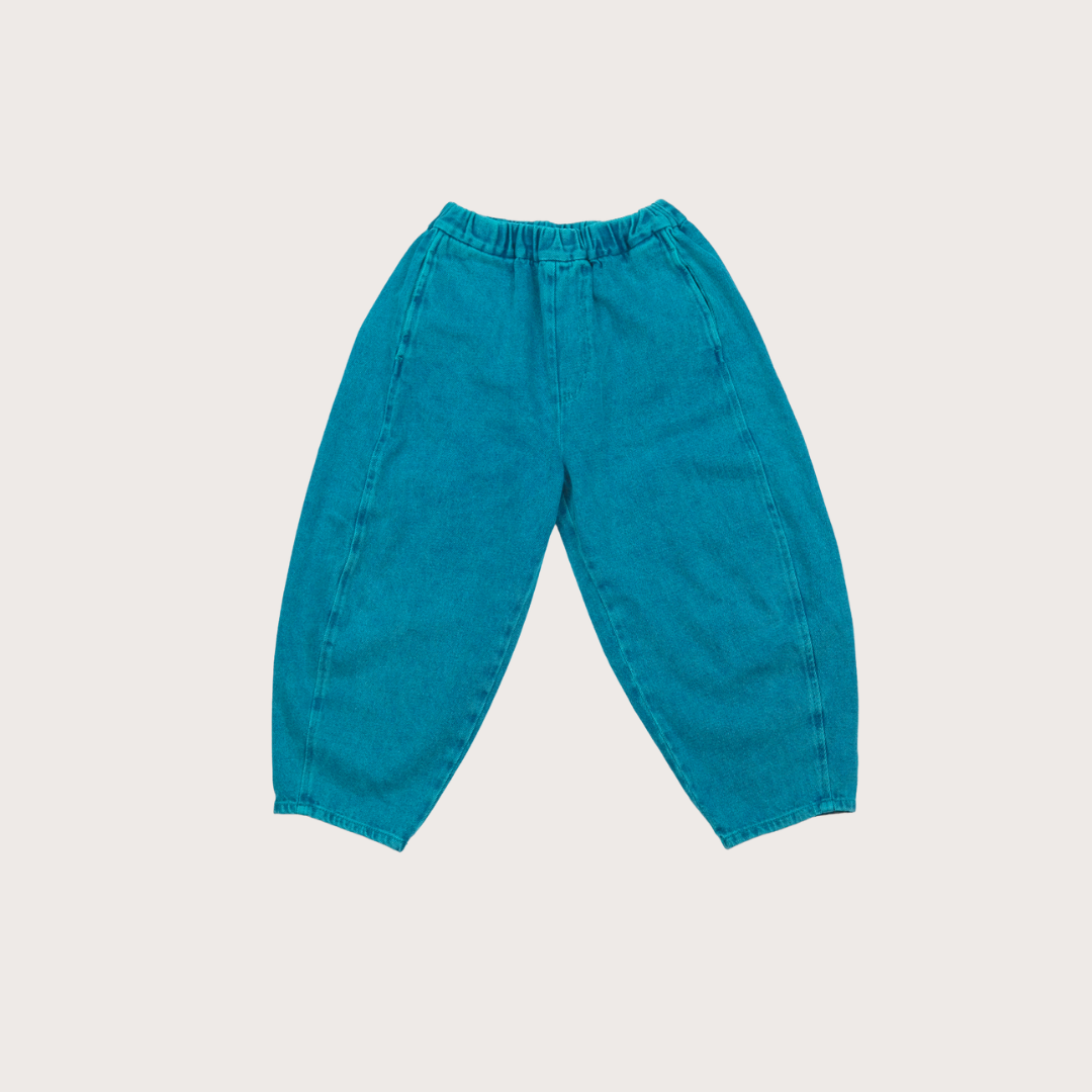Manu Denim Overdye Balloon Trousers (Turquoise)